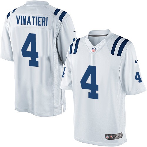 Men's Limited Adam Vinatieri Nike Jersey White Road - #4 NFL Indianapolis Colts